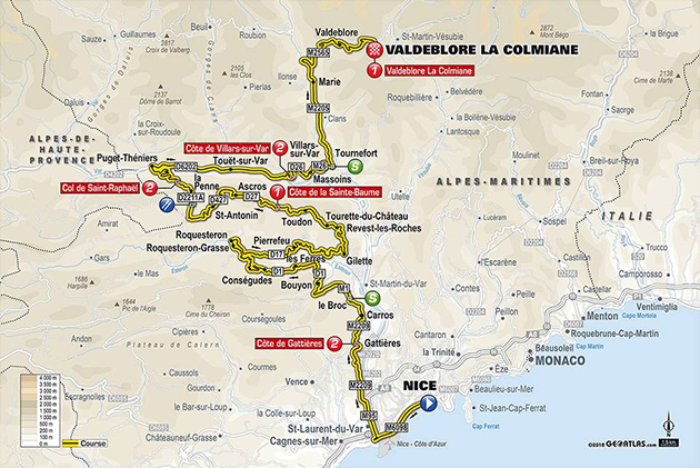 Paris-Nice stage 7 map